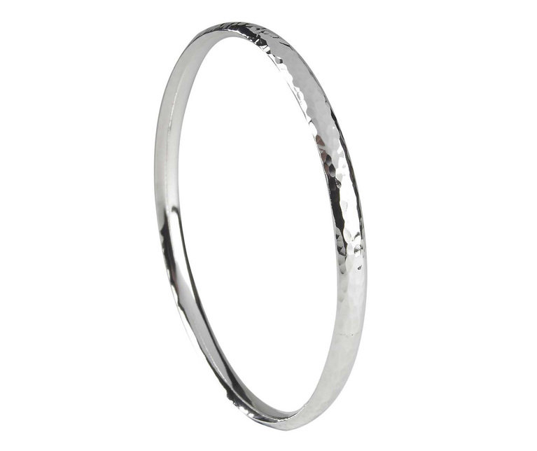 Silver Hammered Texture Court Bangle SCOB3H